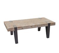 Mendler Table Basse de Salon HWC-A15b, Sapin Bois Massif Rustique 40x120x60cm