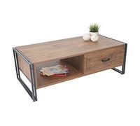 Mendler Table Basse de Salon HWC-A27, 41x120x60cm Structure 3D, Couleur chêne Sauvage