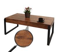 Table basse HWC-L53 métal 43x110x64cm chêne sauvage foncé