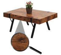 Mendler Table Basse HWC-L54 métal 43x110x60cm chêne Sauvage foncé