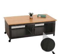Mendler Table Basse HWC-N28 45x120x60cm Noir, Naturel