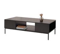Mendler Table Basse HWC-O39 Mélamine MDF 39x120x60cm Imitation Bois Noir