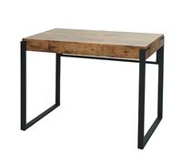 Mendler Table Console HWC-L53, Table de téléphone Table de Travail Table d'appoint Table de Rangement, métal 80x100x54cm - chêne Sauvage foncé