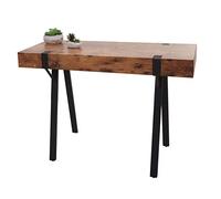 Mendler Table Console HWC-L54 métal 75x100x40cm chêne Sauvage foncé