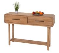 Mendler Table Console HWC-M47, Table de téléphone Table d'appoint, tiroir, Bois Massif Acacia teinté 80x120x35cm 22kg