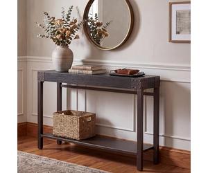 Mendler Table Console HWC-Q68 82x120x31cm métal Noir Couleur cuivre