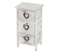 Commode / table d'appoint Forli - 3 tiroirs - shabby - vintage - blanc