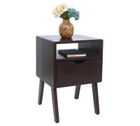 Mendler Table de Chevet HWC-P16, Commode, Table d'appoint, Armoire, tiroir, 64 x 42 x 40 cm - Brun foncé