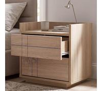 Mendler Table de Chevet HWC-P44 en MDF 43 x 48 x 41 cm, Aspect chêne Sonoma