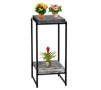 Table à Fleurs HWC-K71, étagère à Fleurs Table d'appoint étagère à Plantes, certifiée MVG MDF métal - Gris foncé, 82cm