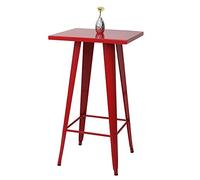 Table haute HWC-A73, métal, design industriel 105x60x60cm rouge