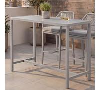 Mendler Table Haute HWC-P91 105x130x65cm Gris Clair