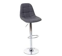 Tabouret de bar MENDLER HWC-A67, tabouret de bar comptoir tissu/textile gris, pied chromé Gris G