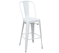 Mendler Tabouret de Bar HWC-A73 métal Design Industriel Blanc