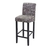 Mendler Tabouret de Bar HWC-C33, Tabouret de comptoir, Bois - écriture, Gris, Pieds foncés, Tissu/Textile