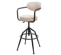 Mendler Tabouret de Bar HWC-H10f, Chaise de Bar Tabouret de comptoir Tabouret pivotant, Hauteur réglable Industrial Aspect Daim - Vintage Beige