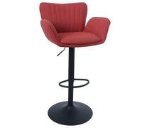 Mendler Tabouret de Bar HWC-M67 Rouge, Pied Noir