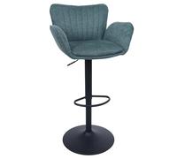 Mendler Tabouret de Bar HWC-M67 Vert, Pied Noir