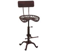 Mendler Tabouret de Bar HWC-N26, Chaise de Bar Tabouret de comptoir, réglable en Hauteur pivotant Repose-Pieds Industriel - métal cuivré