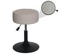 Mendler Tabouret HWC-C22, Tabouret de Maquillage, réglable en Hauteur pivotant Ø 37cm Tissu Bouclé (450g/m²) MVG - Beige