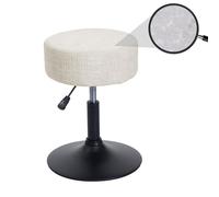 Mendler Tabouret HWC-C22 Chenille crème-Blanc