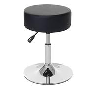 Mendler Tabouret HWC-C22, Hauteur réglable, Ø 35 cm - Similicuir Noir