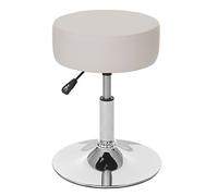 Mendler Tabouret HWC-C22, Hauteur réglable, Ø 35 cm - Similicuir crème