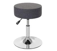 Tabouret HWC-C22, tabouret de maquillage, hauteur réglable Ø 35cm ~ textile, gris