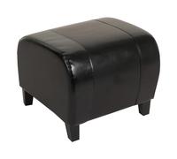 Mendler Tabouret Pouf Cuir EMMEN, 39x45x47cm - Noir