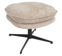 Mendler Tabouret rembourré HWC-P32, Tabouret/Repose-Pieds Ottomane Tissu/Textile Chenille (370 g/m²) - crème