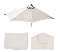 Housse de rechange pour parasol demi-rond Parla, housse de rechange pour parasol, 300cm tissu/textile UV 50+ 3kg ~ crème