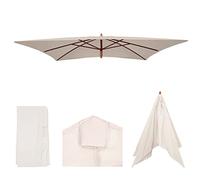 Housse De Rechange Pour Parasol En Bois Florida 2x3m, Housse De Parasol De Jardin Crème Gris