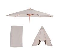 Mendler Toile de Rechange pour Parasol Florida, Toile de Rechange Ø 3,5m Polyester 8 Baleines - crème-Blanc