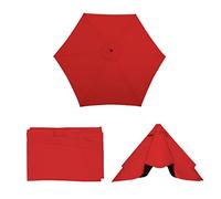 Mendler Toile de Rechange pour Parasol Florida, Toile de Rechange pour Parasol, Ø 3m Polyester 6 Baleines - Rouge