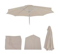 Housse De Rechange Pour Parasol N19, Housse De Parasol De Rechange, Ø 3m Tissu/Textile 5kg Crème Gris