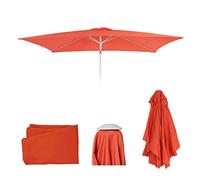 Mendler Toile de rechange pour parasol N23 2x3 m rectangulaire tissu 4,5 kg terre cuite orange