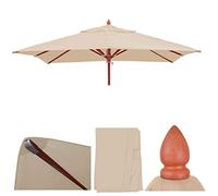 Mendler Toile pour Parasol de gastronomie en Bois HWC-C57, 4x4m Polyester 3kg - crème