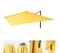 Toile Pour Parasol De Luxe Hwc-A96, Toile De Remplacement Pour Parasol, 3,5x3,5m (Ø4,95m) 4kg Jaune Jaune