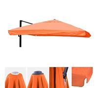 Mendler Toile pour parasol HWC‑A96 3x3m (Ø4,24m) polyester 3kg avec rabat Terre cuite rouge