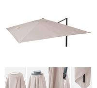 Toile Pour Parasol De Luxe Hwc-A96 3x4m (Ø5m) Polyester 3,5kg Crème-Gris Gris