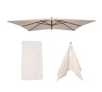 Mendler Toile pour Parasol Florida, Toile de Remplacement pour Parasol, Polyester 3x4m - crème
