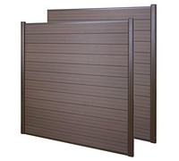 Wpc Pare-Vue Sarthe, Abat-Vent, Clôture, Aluminium Premium Lot De 2, 3,75m, Marron Marron