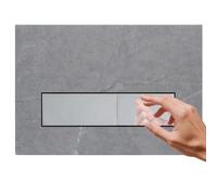 Mendorio Plaque de Commande WC Compatible avec Geberit Duofix Sigma, Delta et Basic, Kit de Rechange avec Tiges de Poussée et Cadre de Montage pour UP300 & UP320, 245 x 164 mm(Gris-Y6 & Chromé)