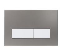 Mendorio Plaque de Commande WC, Compatible avec Geberit Sigma, UP300 et UP320, avec Double Chasse, Équipée d'un Set de Leviers de Chasse et d'un Cadre d'Installation(Gris foncé Mat & Blanc Mat Bouton)