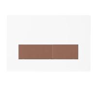 Mendorio Plaque de Commande WC, Compatible avec Geberit Sigma, UP300 et UP320, avec Double Chasse, Équipée d'un Set de Leviers de Chasse et d'un Cadre d'Installation.(Blanc Mat & Bronze Mat Bouton)
