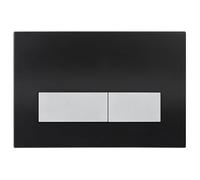 Mendorio Plaque de Commande WC, Compatible avec Geberit Sigma, UP300 et UP320, avec Double Chasse, Équipée d'un Set de Leviers de Chasse et d'un Cadre d'Installation.(Noir Mat & Argent Mat Bouton)