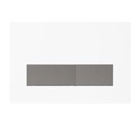 Mendorio Plaque de Commande WC, Compatible avec Geberit Sigma, UP300 et UP320, avec Double Chasse, Équipée d'un Set de Leviers de Chasse et d'un Cadre d'Installation(Blanc Mat & Gris foncé Mat Bouton)
