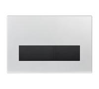 Mendorio Plaque de Commande WC, Compatible avec Geberit Sigma, UP300 et UP320, avec Double Chasse, Équipée d'un Set de Leviers de Chasse et d'un Cadre d'Installation.(Argent Mat & Noir Mat Bouton)