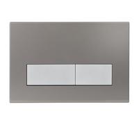Mendorio Plaque de Commande WC, Compatible avec Geberit Sigma, UP300 et UP320, avec Double Chasse, Équipée d'un Set de Leviers Chasse et d'un Cadre d'Installation.(Gris foncé Mat & Argent Mat Bouton)