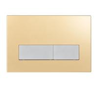 Mendorio Plaque de Commande WC, Compatible avec Geberit Sigma, UP300 et UP320, avec Double Chasse, Équipée d'un Set de Leviers de Chasse et d'un Cadre d'Installation.(Or Mat & Argent Mat Bouton)